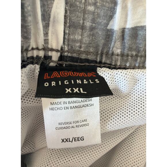 Laguna Originals Swim trunks with pockets black and gray leaf motif 2XL - Picture 3 of 7